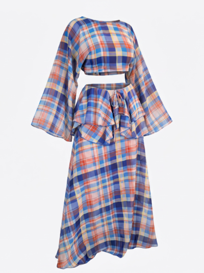 The Sunday Two-Piece Set AQUA 2.0 – Plaid Breeze