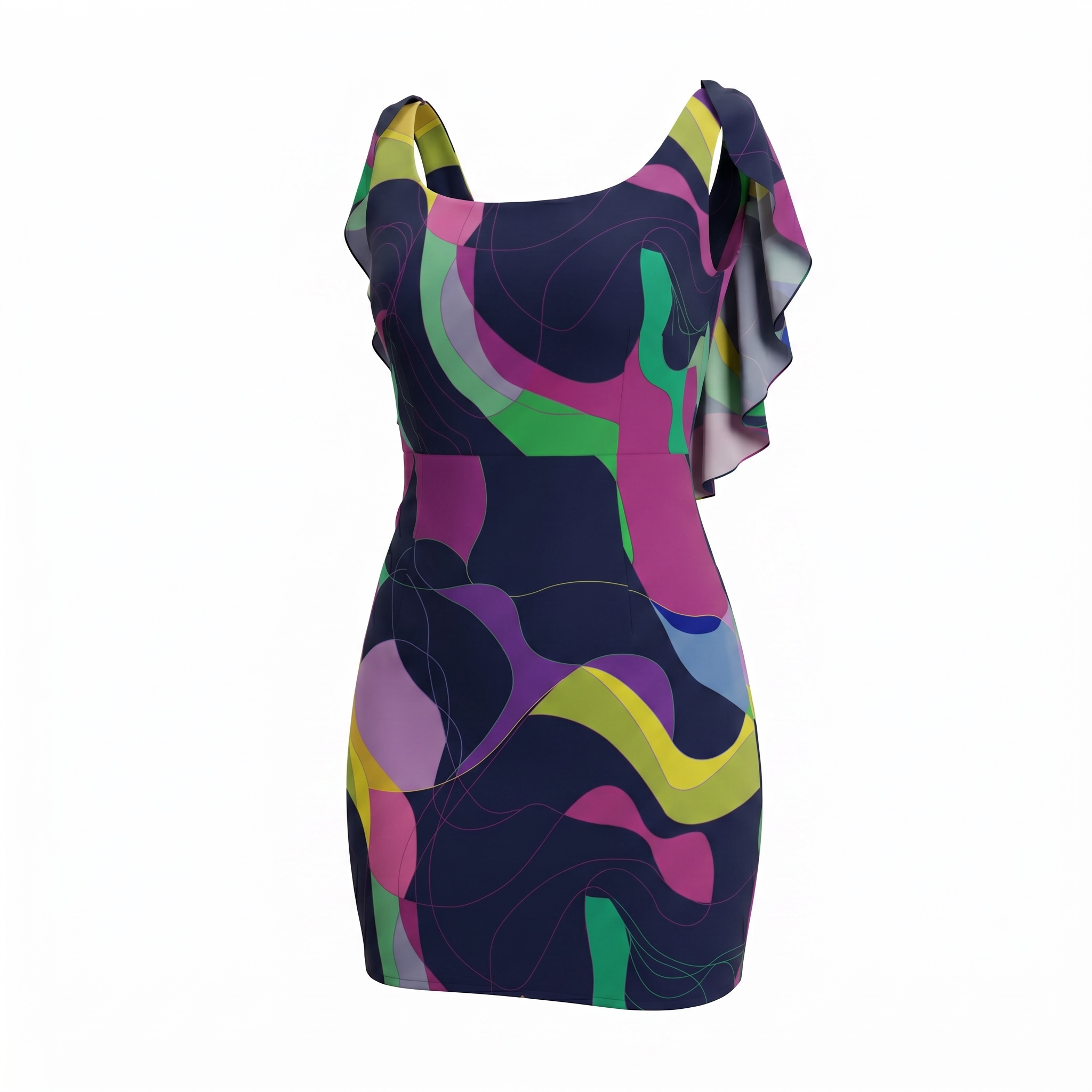 Peacock Mini Dress - Image 3